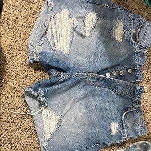 Arizona Jean Company Light Blue Distressed Jean Shorts